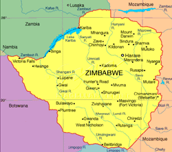 Mapa Zimbabwe